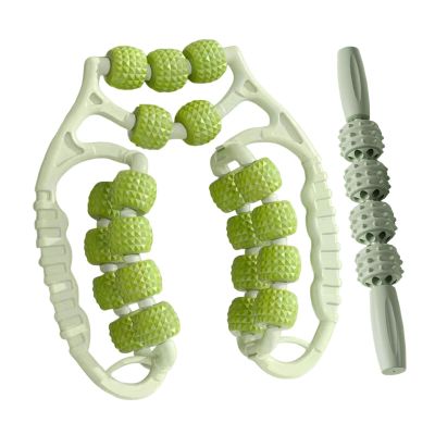 Aosekaa Massage Rollers Muscles Muscle Rollers Sticks 21 and 4 Wheels Lightweight Leg for Men Women Gift Home Indoor Travel, Green