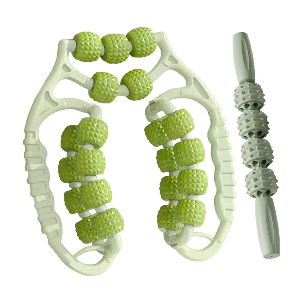 Aosekaa Massage Rollers Muscles Muscle Rollers Sticks 21 and 4 Wheels Lightweight Leg for Men Women Gift Home Indoor Travel, Green