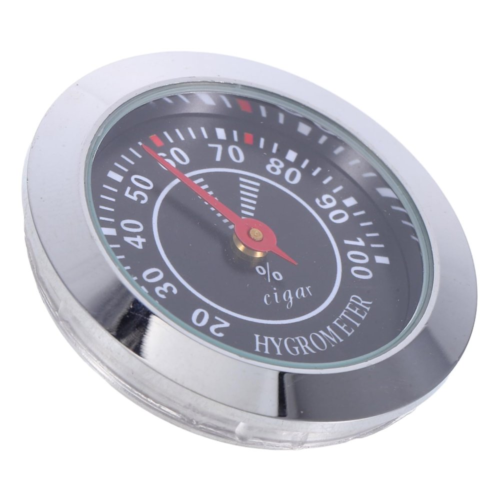 Baluue Analog Hygrometer Gauge Round Mechanical Cigar Humidor Gauge High Precision for Home Use Small Lightweight Indoor Humidity Monitor