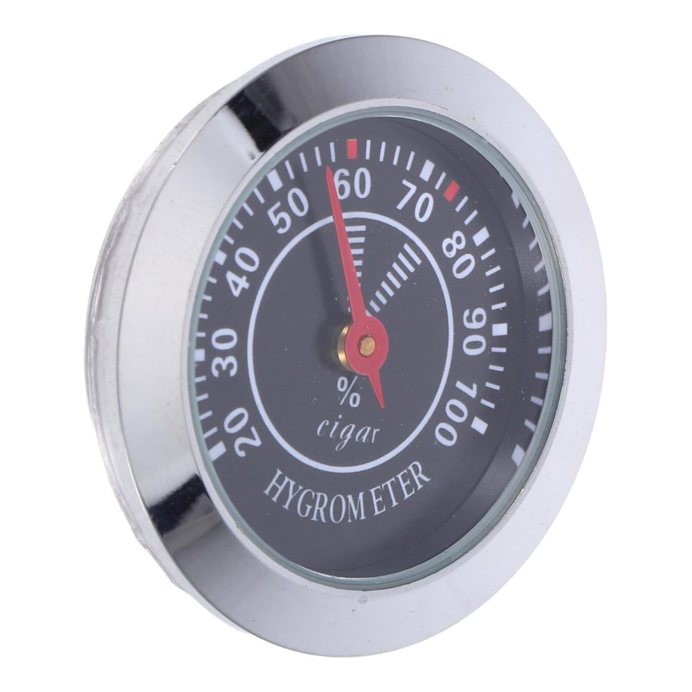 Mechanical Hygrometer Gauge for Cigar Humidor, Black Face