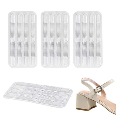 16PCS Shoe Strap Grip Anti Slip Strappy Sling Back Grips Clear Gel Invisible Thin High Heel Shoelace Sticker Slingback Heel Grips Ladies Shoes Pads Pinch Protection for Prevent Rubbing Blisters