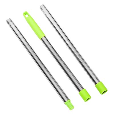 Zerodeko Three Section Mop Handle Replacement Pole Plastic Stainless Steel Threaded Mop Stick for Floor Cleaning Compatible with Various Broom Heads