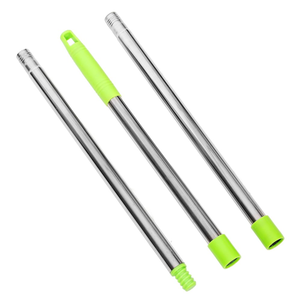 Zerodeko Three Section Mop Handle Replacement Pole Plastic Stainless Steel Threaded Mop Stick for Floor Cleaning Compatible with Various Broom Heads