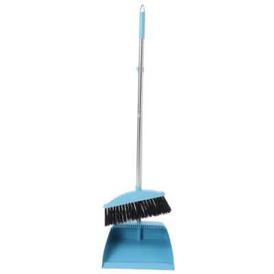 MAGICLULU Heavy Duty Broom and Dustpan Set with Long Handle Wear Resistant Cleaning Dustpan and Brush Combo for Home Office and Commercial Floor Sweeping and Garbage Collection