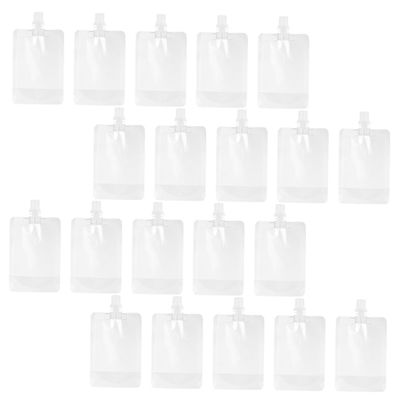 Baluue 20pcs Portable Plastic Beverage Bags Food Grade Liquid Storage Pouches for Travel Camping Parties Refillable Drink Containers for Juice Soybean Milk Tea