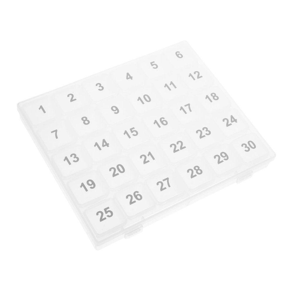 Beavorty Day Pill Organizer Transparent Portable Medicine Case with Large Compartments Travel Friendly Pill Box for Monthly Medication Storage and Easy Access
