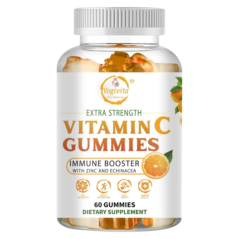 Yogivita Vitamin C Gummies with Zinc & Echinacea Immune Support Supplement Antioxidant Formula Non-GMO, Gluten-Free, GMP Quality 60 Gummies (30 Day Supply)