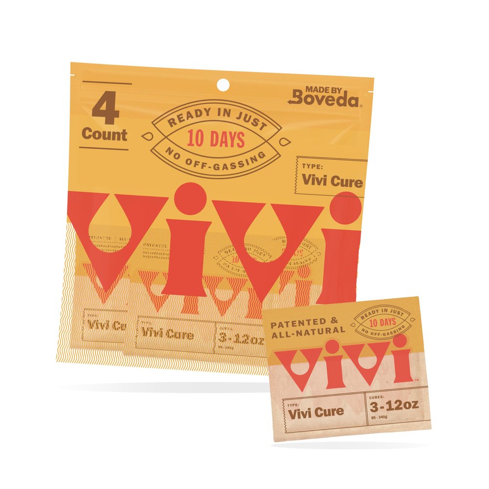 Vivi 10-Day Refining Process Humidity Control Packs | Balance Moisture for 3 to 12 oz in Any Airtight Storage Container, 4-Pack with Resealable Bag, Powered by Boveda