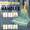 Matthew Cleaning Commercial Mop Head Replacement, 5 Inch Wide Headband, Looped End Cotton Blend String Wet Mops for Floor Cleaning, 24 oz Large, 3-Pack Green view 4