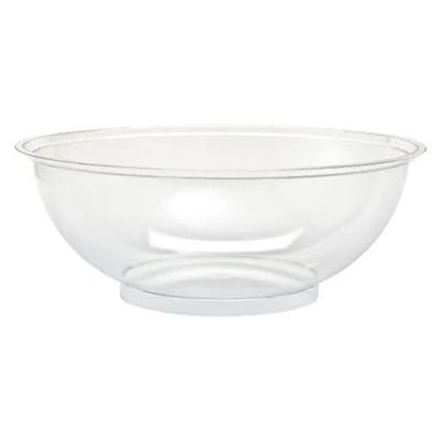 320 oz Clear Round Plastic Bowl Disposable Extra Large Serving Bowl for Mixing, Tossing Salads, Serving Snacks, Holding Fruits, Party Foods, Meal Prep, Catering, and Everyday Kitchen Use (12)