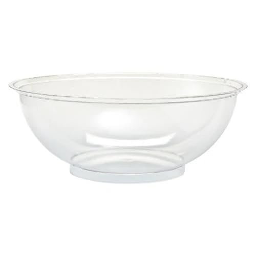 320 oz Clear Round Plastic Bowl Disposable Extra Large Serving Bowl for Mixing, Tossing Salads, Serving Snacks, Holding Fruits, Party Foods, Meal Prep, Catering, and Everyday Kitchen Use (12)
