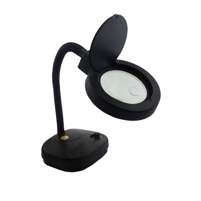 EWUROI LED Lamp Magnifier and Desk Lamp Floor Stand Magnifier Glass for Reading and Repairing, Black