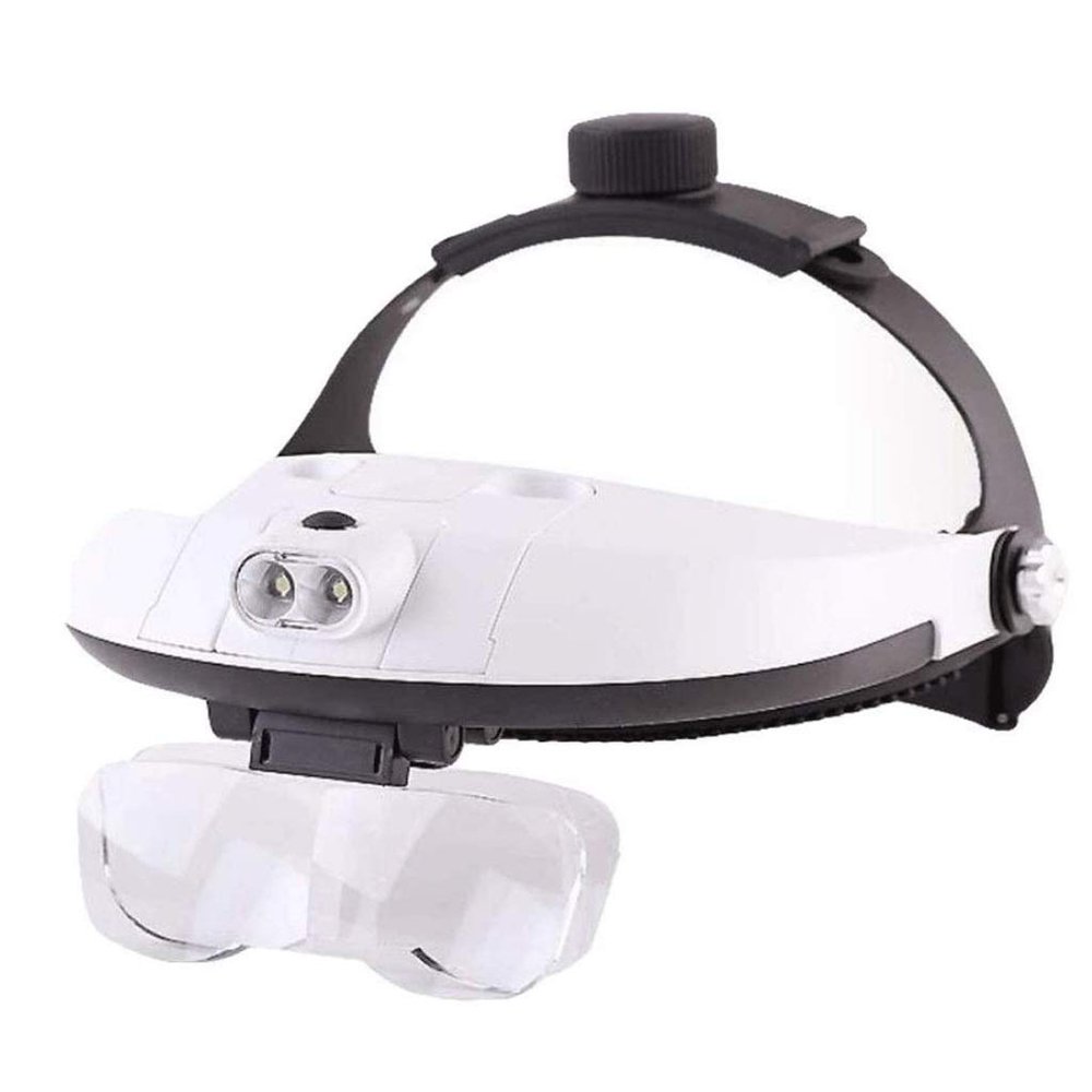 EWUROI Mount Magnifier Glasses with Detachable Bright LED Lamp - 5 Interchangeable Lenses: 1.0X, 1.5X, 2.0X, 2.5X, 3.5X Magnification