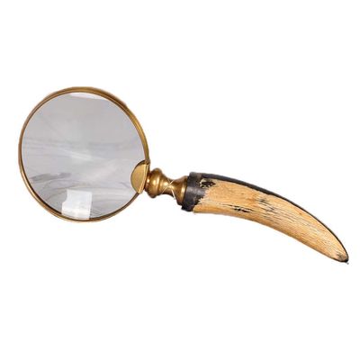 EWUROI Brass Magnifier, Antique Handle 10X Reading Glass for Reading Book Recognition Gift Retro