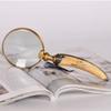 EWUROI Brass Magnifier, Antique Handle 10X Reading Glass for Reading Book Recognition Gift Retro view 2