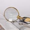 EWUROI Brass Magnifier, Antique Handle 10X Reading Glass for Reading Book Recognition Gift Retro view 4