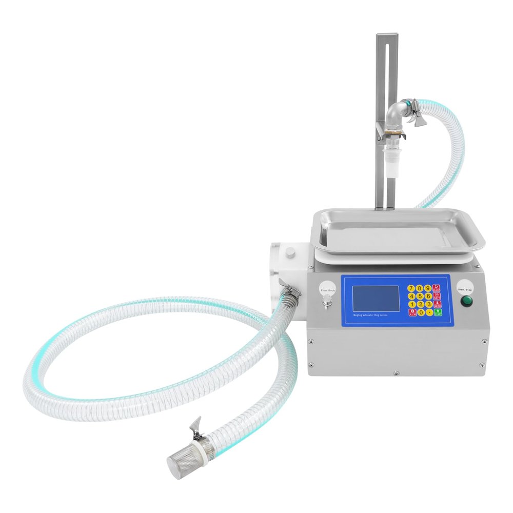 Automatic Paste Liquid Filling Machine, 0.02-22.05lbs Weight Honey Filling Machine with Memory Function and LCD Operating Panel, High Precision Single Head Filling Machine Bottling Equipment