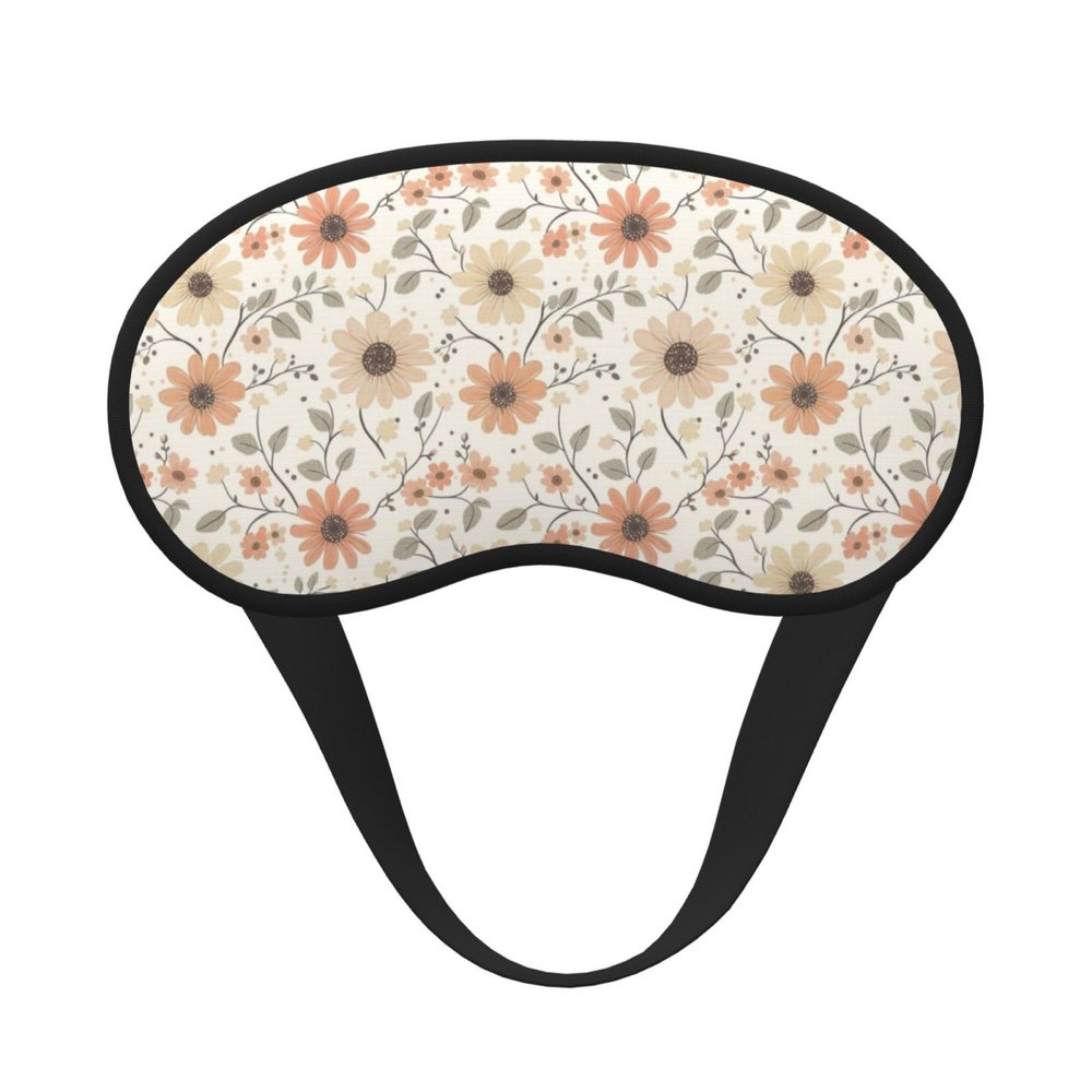Floral Peach Cream Sleep Mask Eye Masks for Sleeping Eyemasks for Women Men Travel Night Blackout Mask