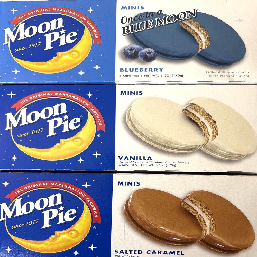 Marshmello Cookies Mini Variety Marshmallow Sandwich Cookies, 3 Boxes of 6 Individually Wrapped Treats, 6 Oz Each, Classic Graham Cracker and Marshmallow Filling (Blueberry Vanilla Salted Caramel)