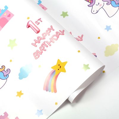 10 Sheets 1st Birthday Wrapping Paper for Girls, 27x16 Inch First Pink Happy Birthday Packaging Tissue Paper for Baby Shower Party Favors Gift Wrap (Style 1)