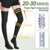 20-30mmHg Medical Thigh High Compression Stockings for Women & Men,Closed Toe Graduated Compression Socks,Circulation Pressure Stockings for Varicose VeinsEdema, DVT (Beige*1+Black*1, S) view 2