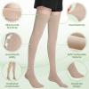 20-30mmHg Medical Thigh High Compression Stockings for Women & Men,Closed Toe Graduated Compression Socks,Circulation Pressure Stockings for Varicose VeinsEdema, DVT (Beige*1+Black*1, S) view 3