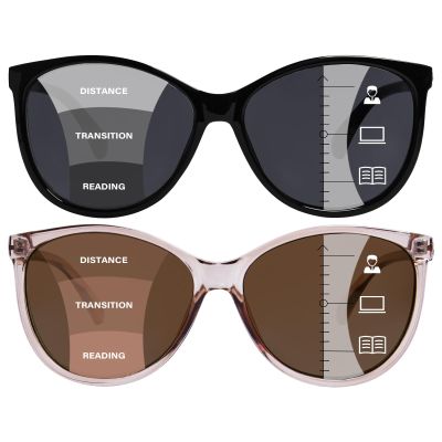 YUKANG Progressive Multifocal Sunglasses for Women Men, Multifocus Sun Readers Outdoor Reading Sunglasses Women's with UV400 BLBrown1.5