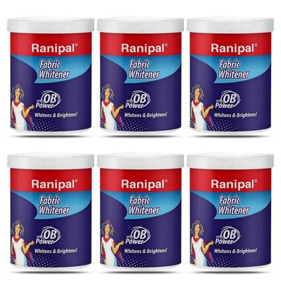 Rani-Pal Fabric Whitener Powder Detergent for White and Colored Clothes, 80 Gm, Pack of 6