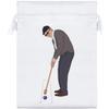 Azeeda 20cm 'Man Playing Croquet' Satin Drawstring Bag/Pouch (SB00122355) view 1