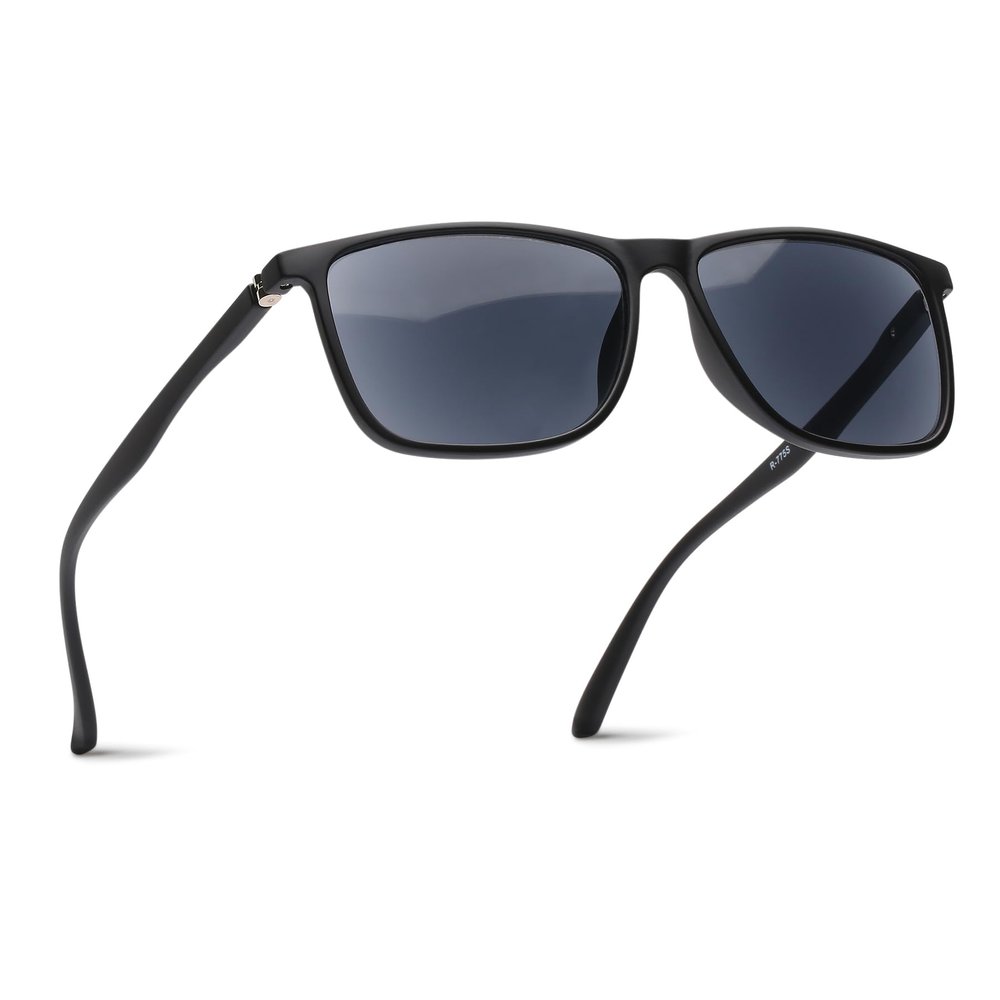 2SeeLife Durable Large TR-90 Reading Sunglasses for Men Medium-Wide Fit, Durable & Sturdy Frame, Spring Hinges, Premium Sun Readers, Black Matte, +2.50