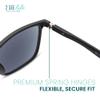 2SeeLife Durable Large TR-90 Reading Sunglasses for Men Medium-Wide Fit, Durable & Sturdy Frame, Spring Hinges, Premium Sun Readers, Black Matte, +2.50 view 4