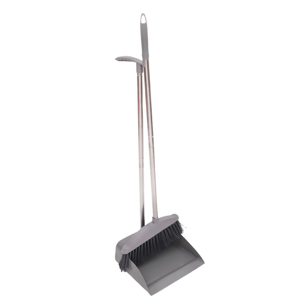 Supple Bristle Broom and Wind Dustpan with Long Handle Seamless Floor Sweep Practical Home Cleaning Combo for Kitchen Bathroom Office Style