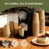12 oz 100 Pack Disposable Coffee Cups, Bulk Brown Disposable Paper Cups, Coffee Cups for Hot Tea, Chocolate and Cold Drinks view 2