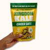 Kingdom Kale, Kale Chips, Ginger Date, Healthy Snacks, Plant Based, Gluten-Free, Soy-Free, Non GMO, Vegan, Plant Protein Snacks, Air Dried Snacks, 2 oz view 3