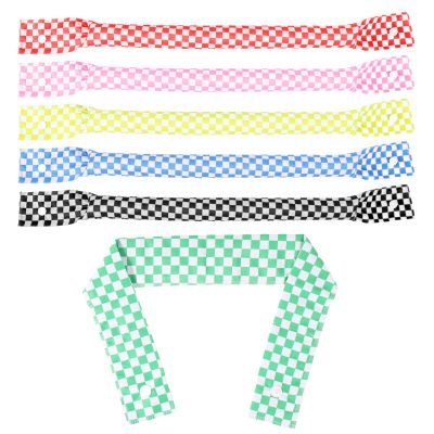 6pcs Cooling Neck Wraps, 6 Colors Polyester Material Ice Neck Cooler with Snap Button for Women and Men Summer Cycling Outdoor Sport Activities(Checkerboard Pattern Style)