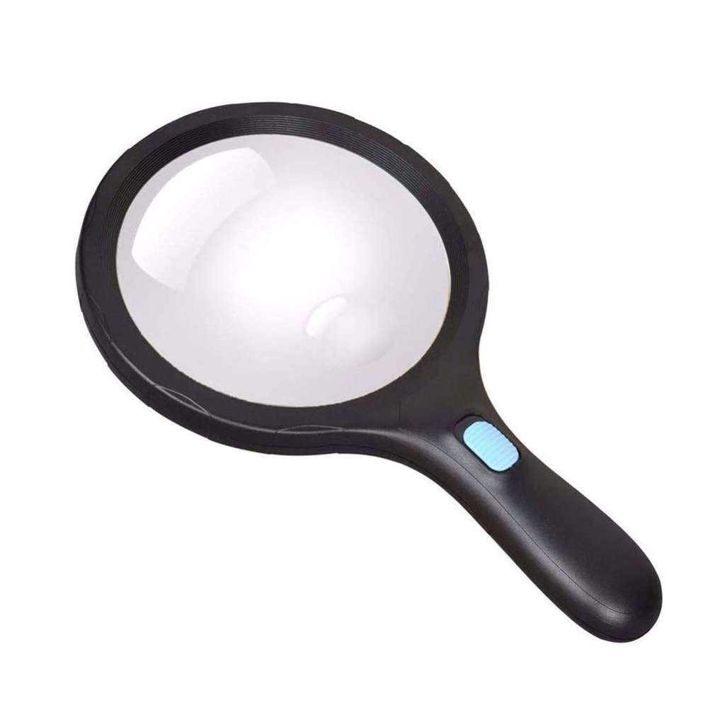 EWUROI Black Magnifying GlassHandheld Magnifier for Reading, Inspection, Hobbies Crafts, Glass Diameter 138mm