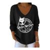 V-Neck Retro Funny Proud Member of Wdnc Club Menopause Perimenopause Print Knitted Tops Menopause Perimenopause Shirt Positive Message Shirt Black view 1