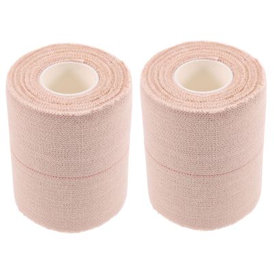 2 Rolls Breathable Elastic Bandages Wrap Skin Friendly Cotton Adhesive Tape for Knee Wrist Support Without Scissors Comfortable Stretchable Multi Use Bandaging
