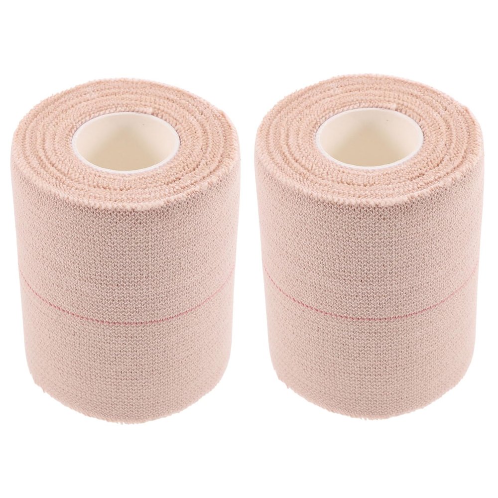 2 Rolls Breathable Elastic Bandages Wrap Skin Friendly Cotton Adhesive Tape for Knee Wrist Support Without Scissors Comfortable Stretchable Multi Use Bandaging