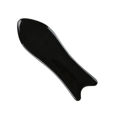 BELLIFFY Thick Black Buffalo Horn Facial Scraping Board for Gua Sha Massage Portable Handheld Massager for Face Neck Shoulders and Feet for Daily Aches and Relaxation