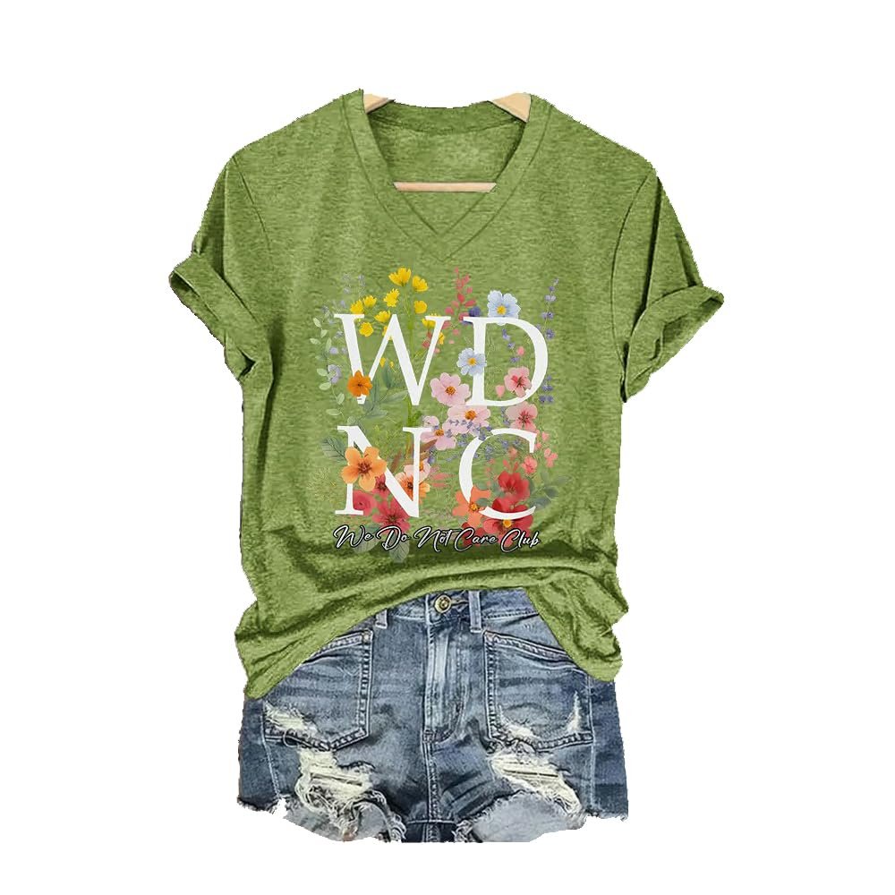 V-Neck Retro Funny Wdnc Club Menopause Perimenopause Print T-Shirt Menopause Perimenopause T Shirt Funny Shirts Green