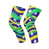 Abstract Art Yellow Green Wave Lines Square knee brace for women (A pair) Joint Pain Relief knee sleeve for Bike, Skating, Wrestling, Gardening view 1