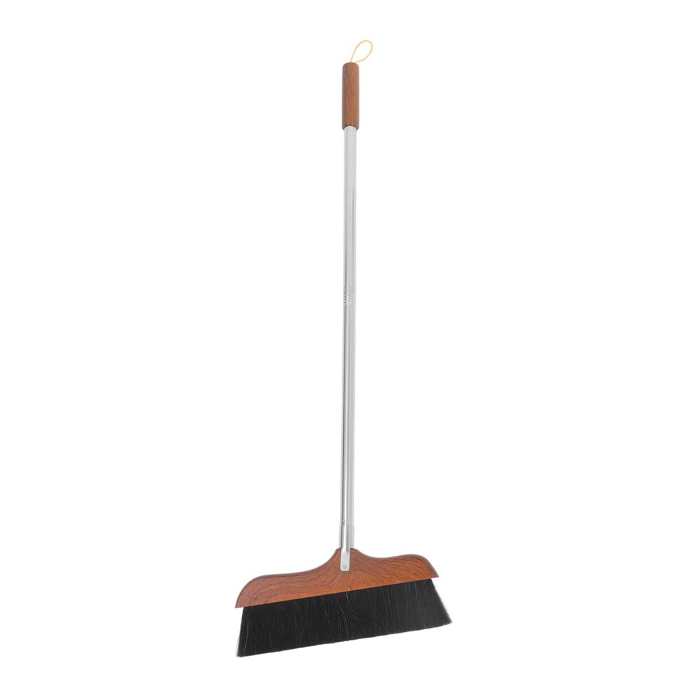 UKCOCO Static Soft Bristle Household Broom with Stainless Steel Handle Reusable Indoor Floor Cleaning Brush for Home Kitchen Garage and Space Saving Design with Wall Hanging Feature