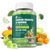 61-in-1 Supergreens Daily Gummies for Women and Men, Multivitamin Superfood Gummy with Probiotics for Metabolic, Energy, and Digestive Health, Sugar Free, Green Apple Flavor, 60 Count view 1