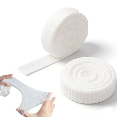2 Rolls Tubular Bandage, 0.9878.74in Elastic Net Wound Dressing, Adhesive-Free Stretch Mesh Gauze, Mesh Net Bandage Wrap for Arm Wet/Dry Dressing Retention (White)