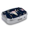 Bull Skull-Boho Arrow-Bohemian Wild Animal Skeleton Metal Pill Organizer 2 Compartments Portable Compact Pill Case for Daily Use Travel Purse Wallet view 3