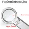 Magnifying Glasses,Handheld Illumination Magnifying Glass 10 Led Lamps Convenient Old Man Reading Magnifier 5X Hd Lens High Grade Hobbies Maps Crafts view 3