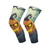 GuoChe Halloween Lantern Monster Compression Knee Brace for Women (2 Pack) Joint Pain Relief Knee Pad Sleeve for Cycling, Gardening, Yoga, Volleyball view 2