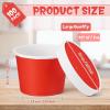 Fulmoon 100 Pack Paper Soup Containers with Lids Disposable Paper Food Containers with Vented Lid Kraft Ice Cream Cake Dessert Cups Soup Bowl for Party Hot Food Fruit Microwave(8 oz,Red) view 2