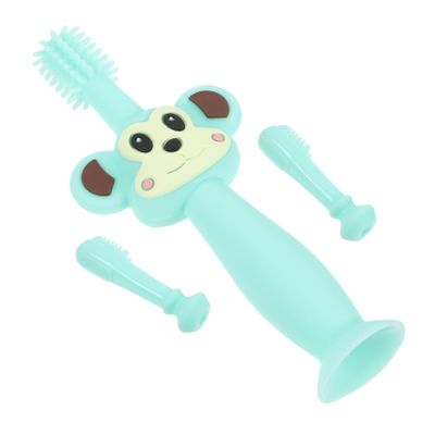 VALICLUD Training Toothbrush and Silicone Teether for Years Soft Bristle Full Coverage Brush with Animal Design Care and Teeth Cleaning Tool